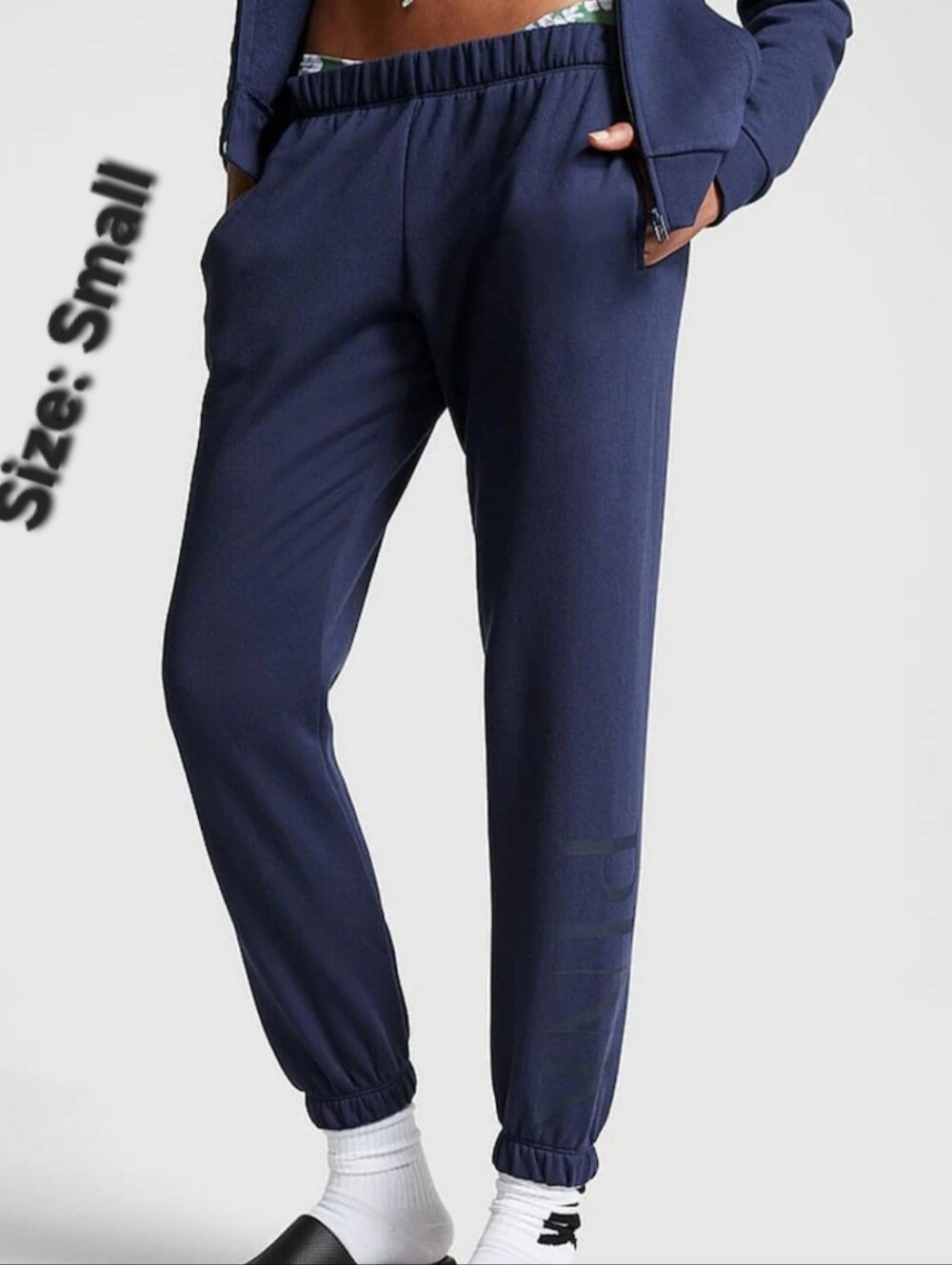 Victoria's Secret PINK Midnight Navy Everyday Fleece Classic Sweatpants Small